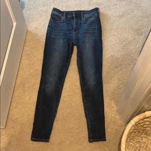 american eagle high rise blue jeans size 6